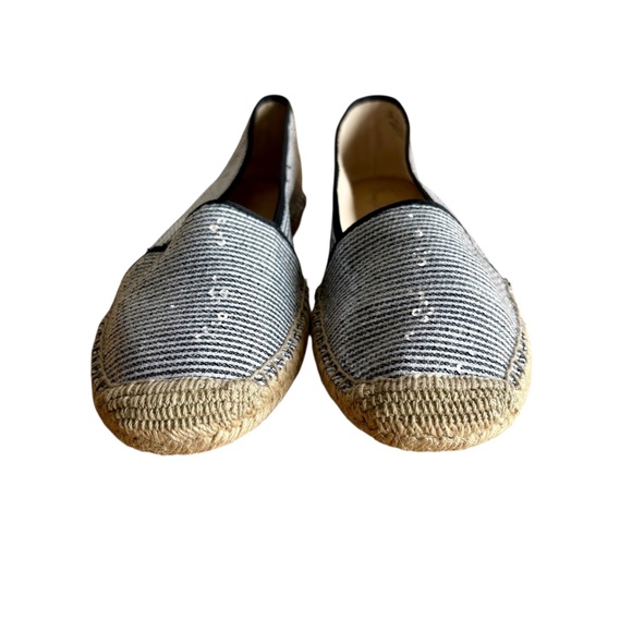 Franco Sarto Women's Size 11 Espadrille Flats Sequin Striped Slip On Shoes - Picture 3 of 13